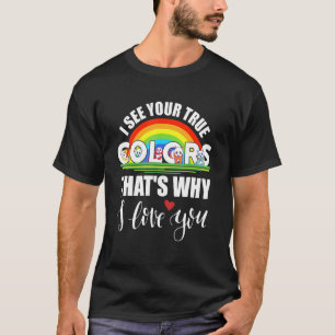 I See Your True Colours Autistic Cute Panda Rainbo T-Shirt