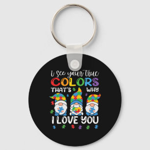 I See Your True Colours Gnomes Autism Awareness Sp Key Ring
