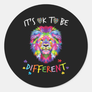 I See Your True Colours  Lion Autism Awareness Day Classic Round Sticker