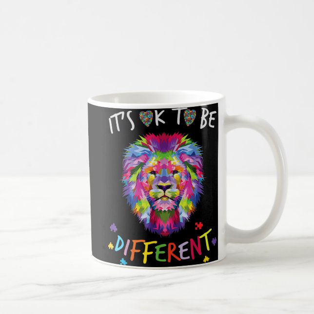 I See Your True Colours  Lion Autism Awareness Day Coffee Mug (Right)