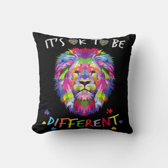I See Your True Colours  Lion Autism Awareness Day Cushion (Front)