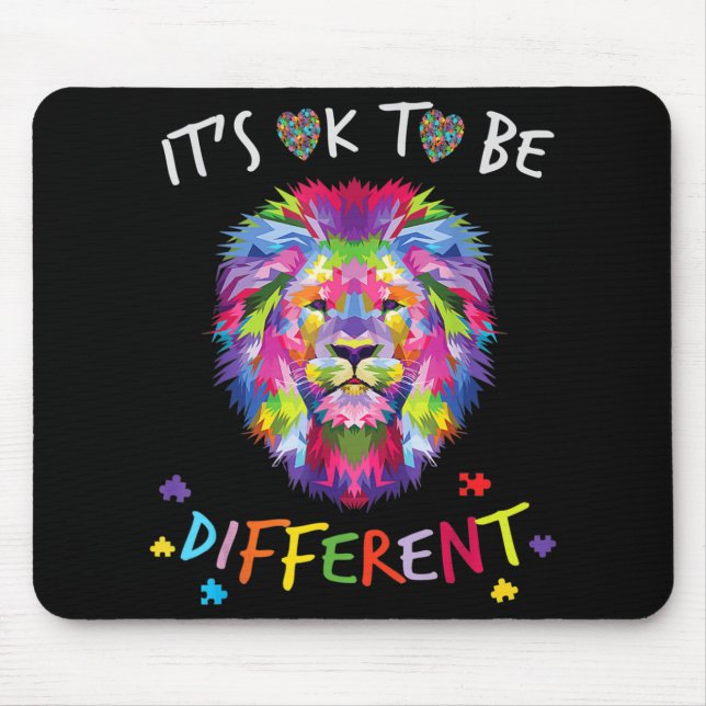 I See Your True Colours  Lion Autism Awareness Day Mouse Pad (Front)