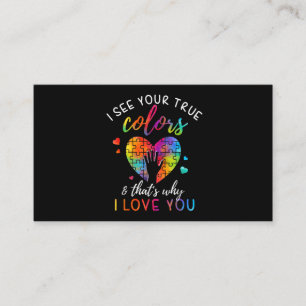 I See Your True Colours, Puzzle World Autism Business Card
