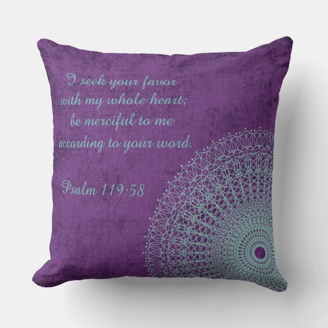 I Seek Your Favour Reversible Decorative Pillow (Front)