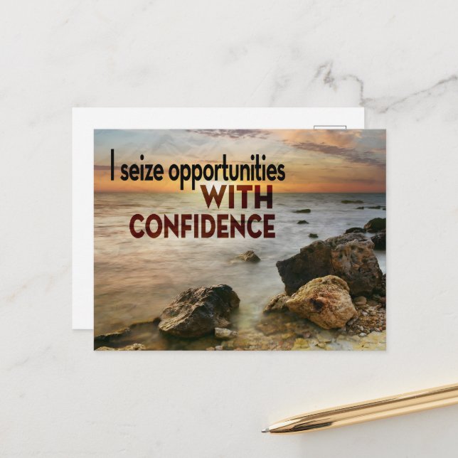 "I seize opportunities" Motivation Affirmation Postcard (Front/Back In Situ)