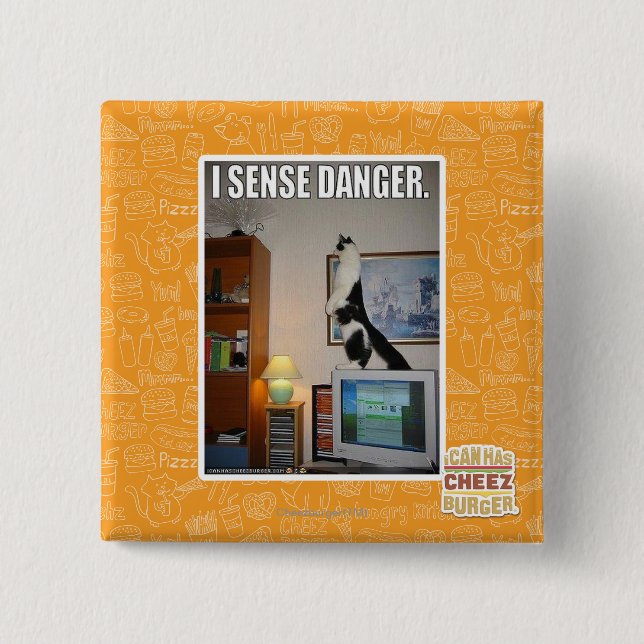 I sense danger 15 cm square badge (Front)