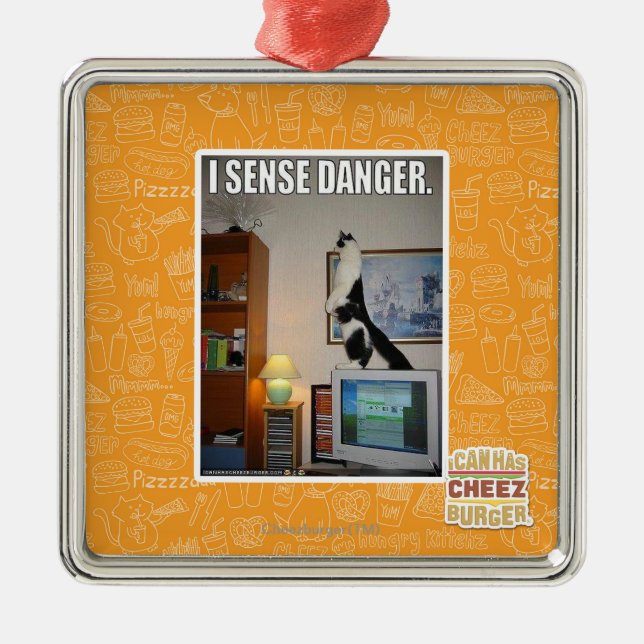 I sense danger metal tree decoration (Front)