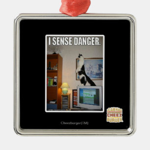 I sense danger metal tree decoration
