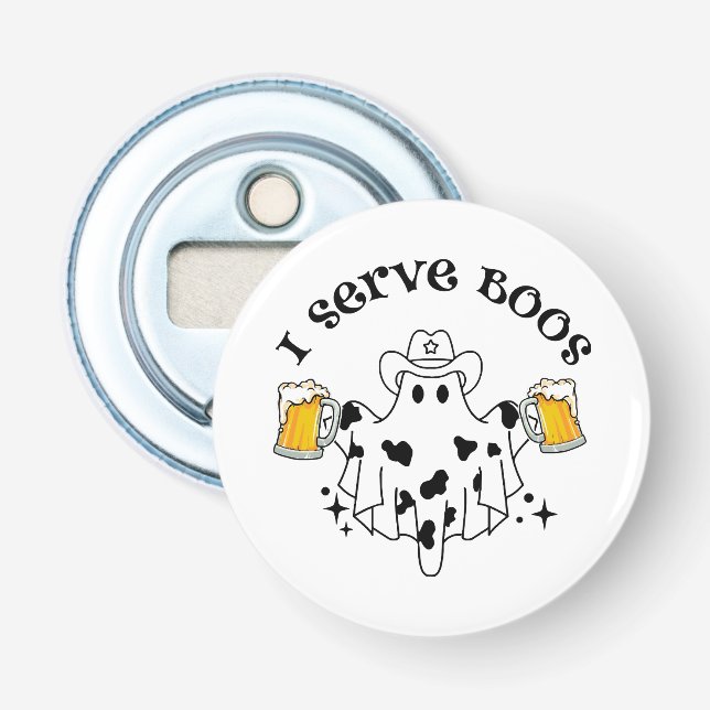 I serve Boos! Bartender spooky  Bottle Opener (Front)