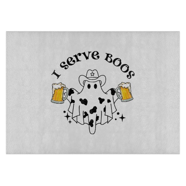 I serve Boos! Bartender spooky Cutting Board (Front)