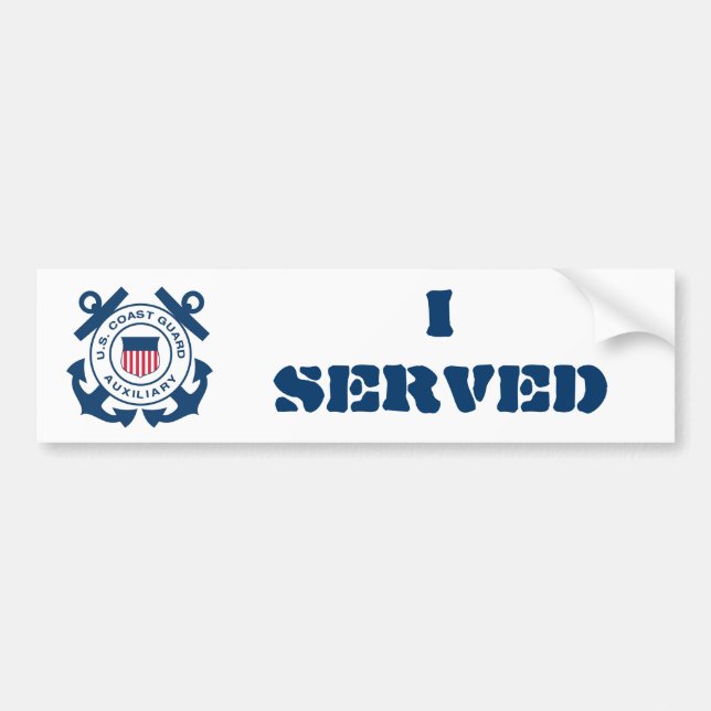 I SERVED- Coast Guard Auxiliary Bumper Sticker (Front)