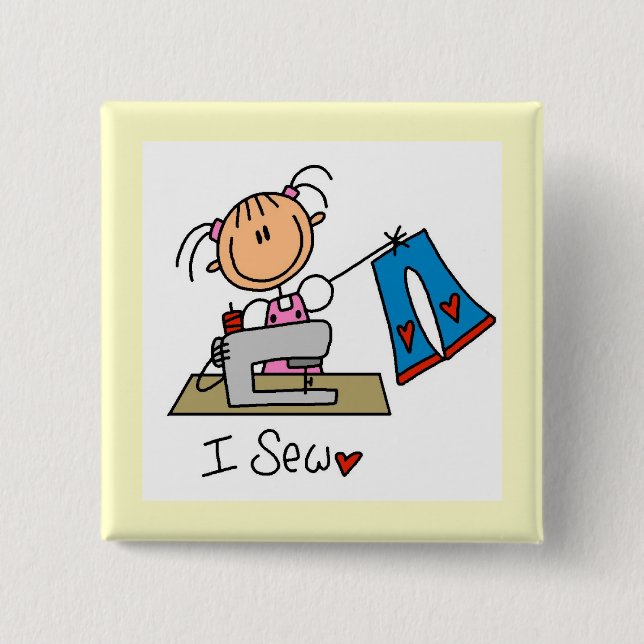 I Sew 15 Cm Square Badge (Front)