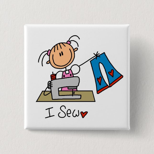 I Sew 15 Cm Square Badge (Front)