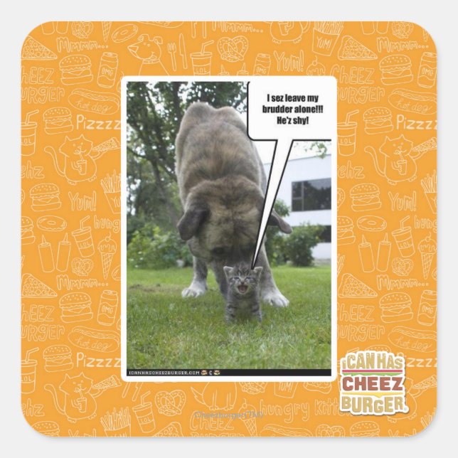 I sez leave my brudder alone square sticker (Front)