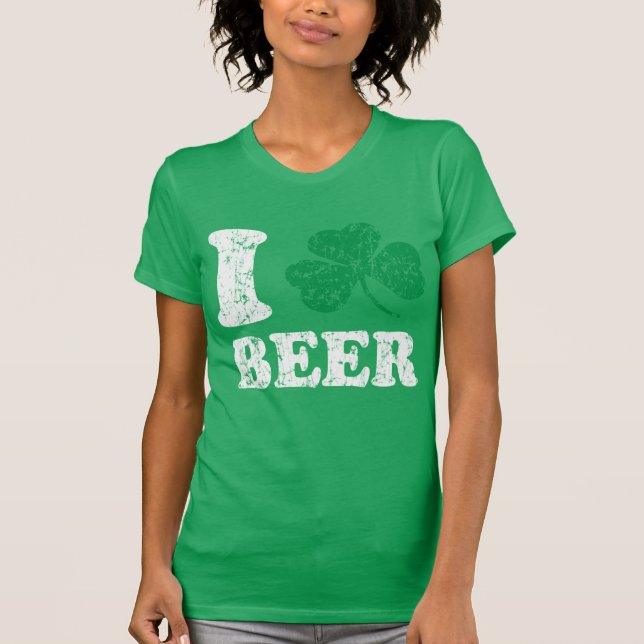 I Shamrock Beer Irish St Patricks Day T-Shirt (Front)