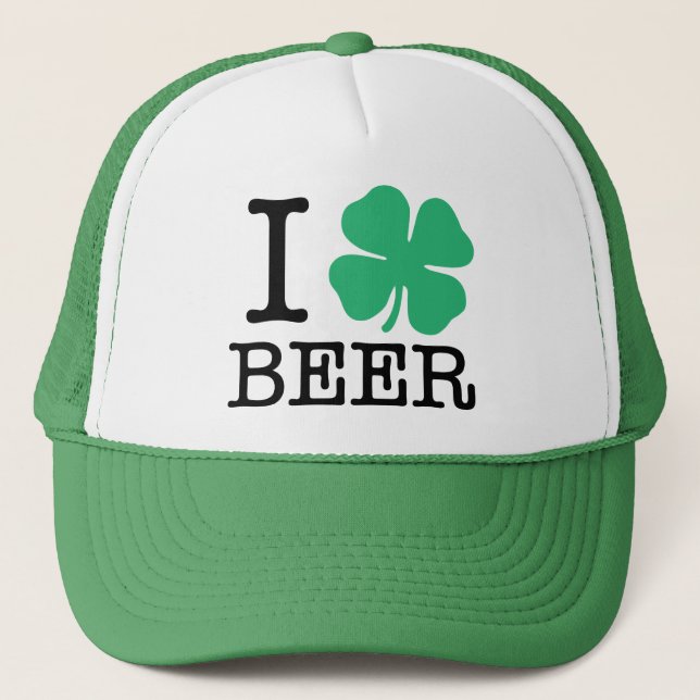 I Shamrock Beer Trucker Hat (Front)