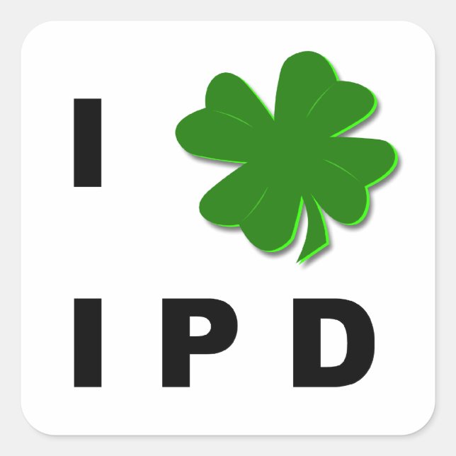 I Shamrock IPD White Sticker (Front)
