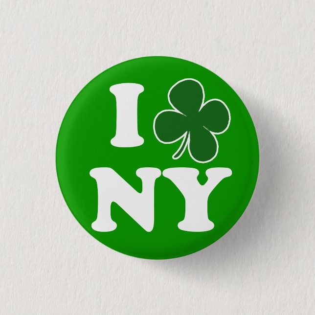 I Shamrock Love NY Button (Front)