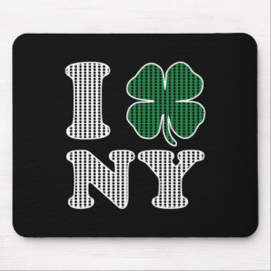 I Shamrock Ny Love New York St Patricks Day Clover Mouse Pad