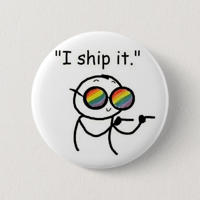I ship it 6 cm round badge (Front)
