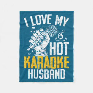 I Shirt Karaoke Husband Bar Microphone Music Fleece Blanket