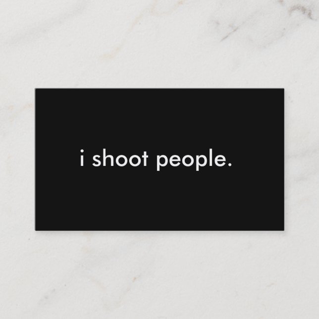 i shoot people. business card (Front)