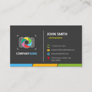 I Shoot People - Colourful Camera Shutter Business Card