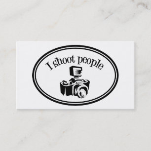 I Shoot People Retro Photographer's Camera B&W Business Card