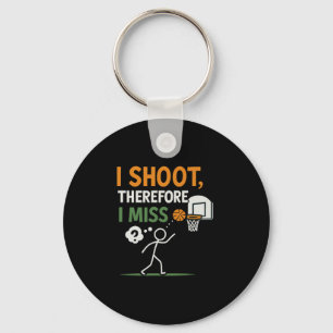 I Shoot Therefore I Miss Sketll Humor Print Key Ring