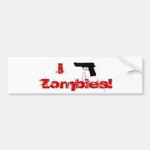 I shoot zombies bumper sticker