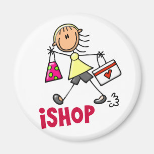 I SHOP Stick Figure T-Shirts & Gifts Magnet