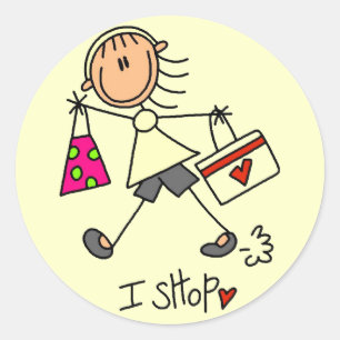 I Shop Tshirts and Gifts Classic Round Sticker
