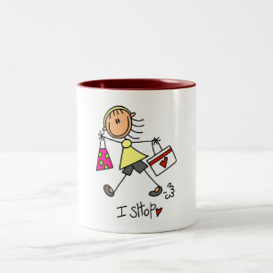 I Shop Tshirts and Gifts Two-Tone Coffee Mug