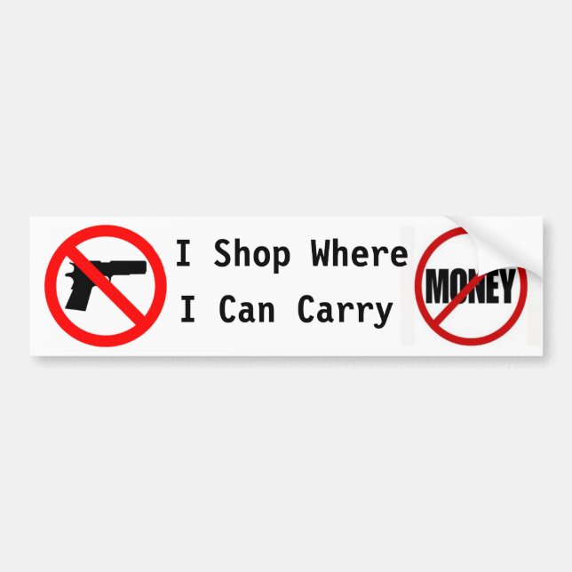I shop where I can carry... Bumper Sticker (Front)