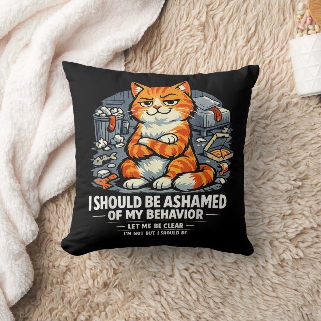 I Should Be Ashamed of My Behaviour Funny Quote Cushion (Blanket)