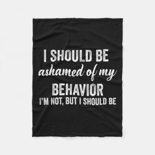 I Should Be Ashamed Of My Behaviour Graphic Novelt Fleece Blanket