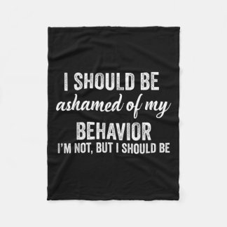 I Should Be Ashamed Of My Behaviour Graphic Novelt Fleece Blanket