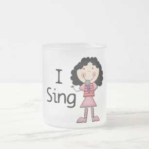 I Sing Female Tshirts and Gifts Frosted Glass Coffee Mug