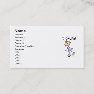 I Skate - Girl Roller Skater Business Card