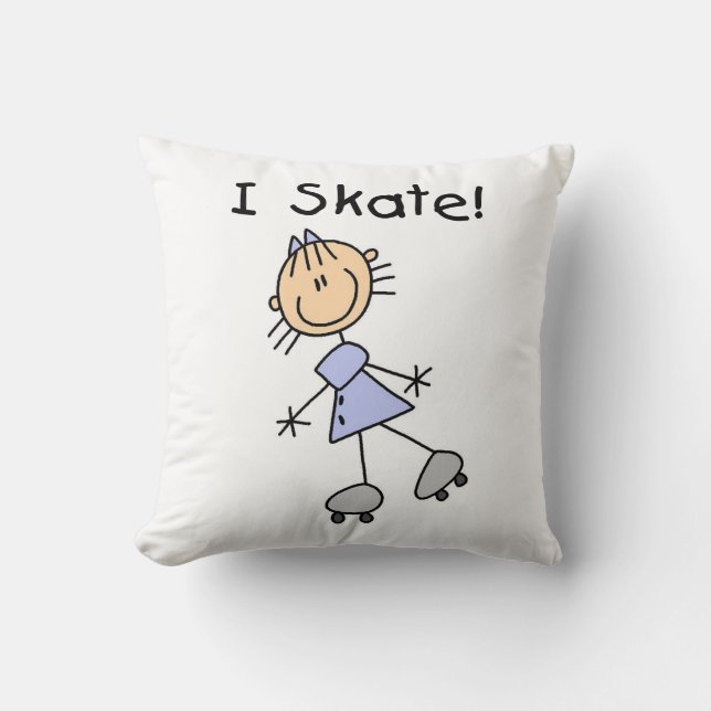 I Skate - Girl Roller Skater Cushion (Front)