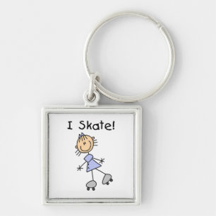 I Skate - Girl Roller Skater Key Ring
