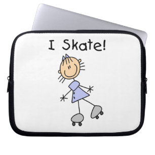 I Skate - Girl Roller Skater Laptop Sleeve