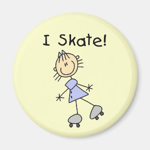 I Skate - Girl Roller Skater Magnet