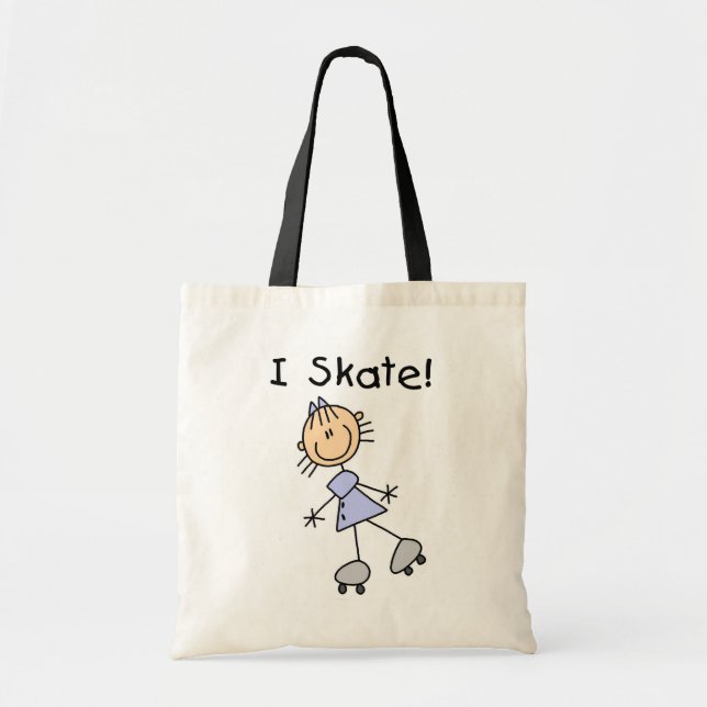 I Skate - Girl Roller Skater Tote Bag (Front)
