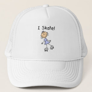 I Skate - Girl Roller Skater Trucker Hat