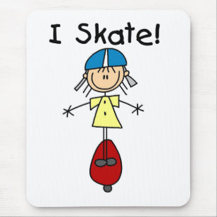 I Skate Skateboarding Girl Mouse Pad