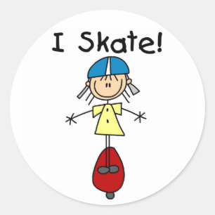 I Skate Stick Figure Stickers Sticker