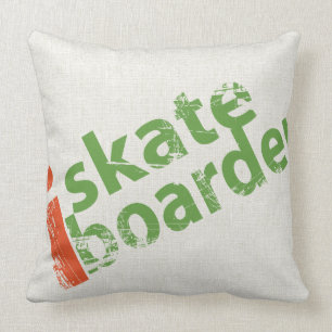 I SkateBoarder Grunge Text Cushion