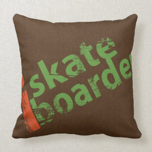 i SkateBoarder Vintage Brown Cushion