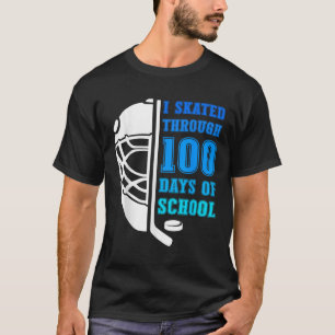 I Skated Through 100 Days Of School Ice Hockey Boy T-Shirt